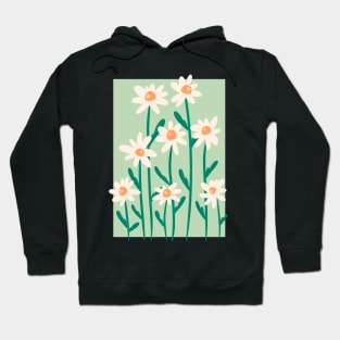 white daisy botanical illustration Hoodie